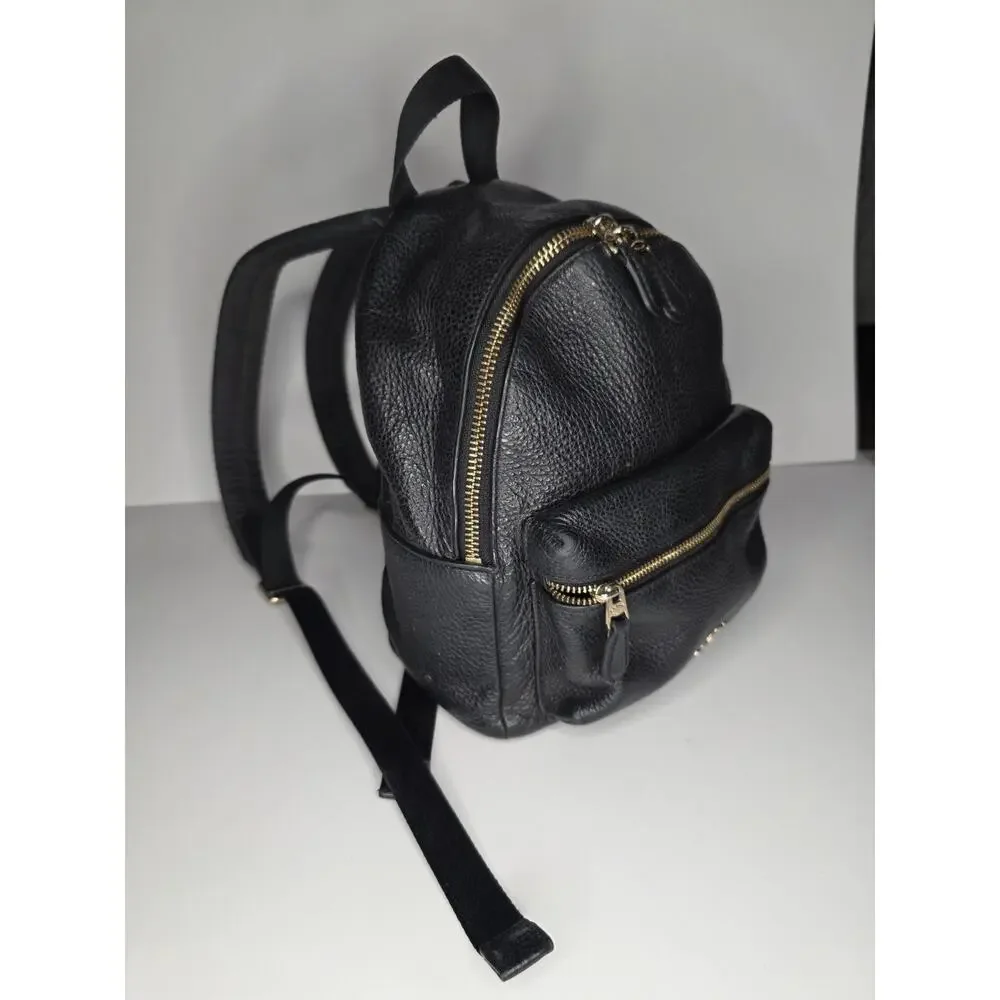 Coach Mini Small Charlie Backpack Pebbled Leather Black F28995